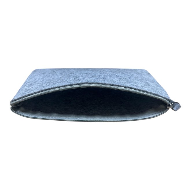Kleinkramtasche aus Filz hellgrau - CfL Logo